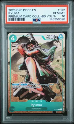2025 ONE PIECE PREMIUM COLLECTION BEST SELECTION VOL.3 #072 RYUMA PSA 10 - Image 1