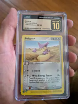(POP 2) CGC 10 PRISTINE 2003 Cat Pokemon Delcatty 34/100 EX Sandstorm Card - Image 1