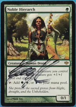 Noble Hierarch Conflux PLD Green Rare SIGNED MAGIC CARD (ID# 518301) ABUGames - Image 1