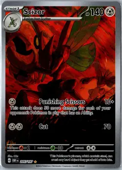 Pokemon Card - Scizor 205/197 Obsidian Flames Illustration Rare Near Mint - Image 1