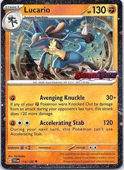 Lucario (Scarlet & Violet Stamp) Holo Uncommon Cards & Products 114/198 NM - Image 1