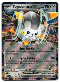 Togedemaru ex 149/217 - 🌊 Ascended Heroes Double Rare Pokemon TCG 🖤 - LP - Image 1