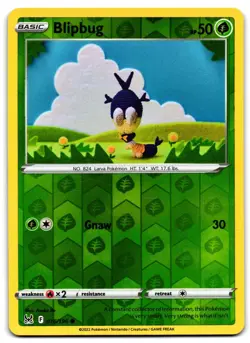 Blipbug 018/196 - 🌊 Lost Origin Common Pokemon TCG Reverse Holo 🖤 - LP - Image 1