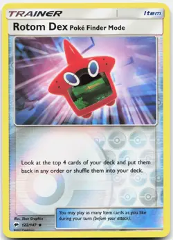 Rotom Dex Poke Finder Mode Burning Shadows Reverse Holo 122/147 NM/M Pokemon - Image 1