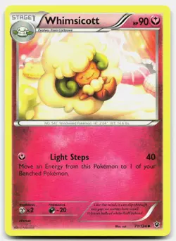 Whimsicott Uncommon Fates Collide 71/124 LP Pokemon - Image 1