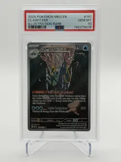 2025 POKEMON MEG EN-MEGA EVOLUTION ILLUSTRATION RARE #141 CLAWITZER PSA 10 GEM - Image 1