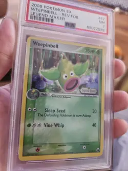 2006 Pokemon EX Legend Maker Weepinbell STAMPED Reverse Holo 47/92 PSA 7 NM - Image 1