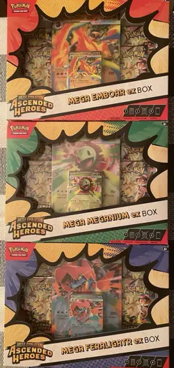 Set Of 3 Pokemon TCG Ascended Heroes Ex Box Brand New/Sealed Lot! Free Shipping - Image 1
