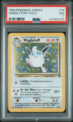 1999 POKEMON JUNGLE #16 WIGGLYTUFF-HOLO PSA 7 - Image 1