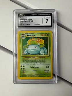 Venusaur 1999 Pokemon Base Set Holo 015/102 CGC Near Mint 7 - Image 1