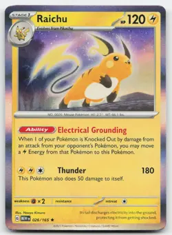 Raichu #26/165 (Holo) (NM) SV: Scarlet & Violet 151 MEW Pokemon - Image 1