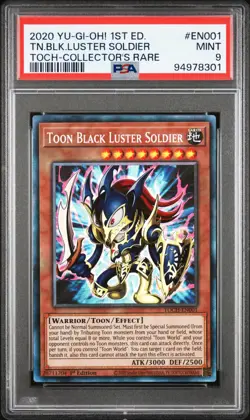 Toon Black Luster Soldier 1st Edition TOCH-EN001 YuGiOh! Collectors Rare PSA 9 - Image 2