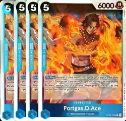 One Piece TCG - 4er Playset - OP08-052 Portegas.D.Ace R/EN/NM - Image 1