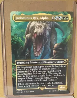 MTG Indominus Rex, Alpha 0014 Jurassic World Rare Borderless - Image 1
