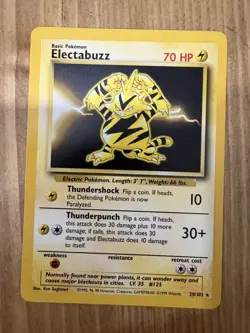Vintage Pokemon TCG Electabuzz 20/102 Non Holo Base Set - Image 1