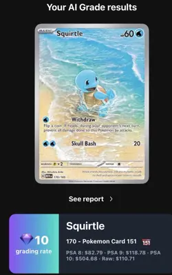 Pokemon TCG Squirtle 170/165 Sv: Scarlet & Violet 151 Illustration Rare GEM - Image 2