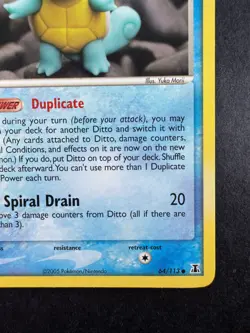 2005 Pokemon Ditto (Squirtle) EX Delta Species 64/113 Non-holo Regular - Image 5