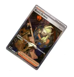 2023 Pokemon PALDEAN FATES TRAINER BOSS’S ORDERS FULL ART HOLO 265/193! SIR NM - Image 1