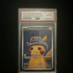Pikachu 2023 Pokemon x Van Gogh SV Promo #085 Pikachu With Grey Felt Hat PSA 10 - Image 1