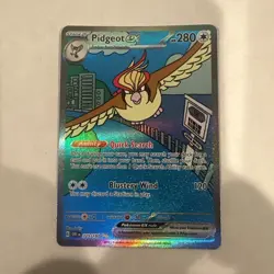 Pokemon Pidgeot ex Holo Full Art 225/197 SV03 Obsidian Flames 280 HP 2023 - Image 1