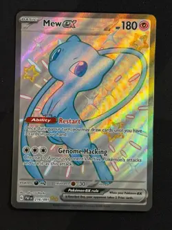 2024 Paldean Fates Mew EX Holo Secret Rare SAR #216/91 - Image 1