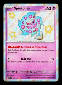Pokemon TCG Spiritomb 158/91 Baby Shiny Rare Holo - Image 1