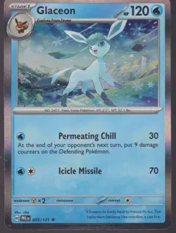 Glaceon Rare SV Prismatic Evolutions 025/131 Pokemon Trading Card TCG - Image 1