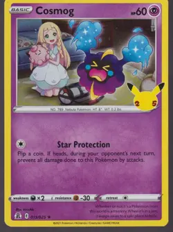 Cosmog Holo Rare Celebrations 013/025 Pokemon Trading Card TCG - Image 1