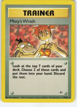 Misty's Wrath 114/132 Gym Heroes Uncommon Unlimited MP Pokemon - Image 1