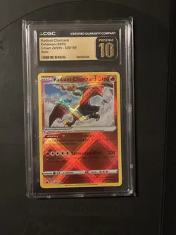 CGC PRISTINE 10 Radiant Charizard 020/159 Crown Zenith POKEMON 2023 - Image 1