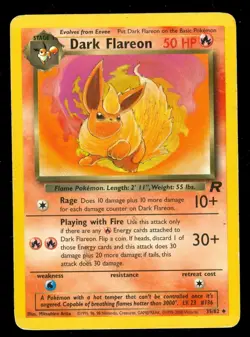 Pokemon DARK FLAREON 35/82 Team Rocket - - HEAVY PLAY - Image 1