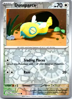 DUNSPARCE 120/159 COMMON JOURNEY TOGETHER POKEMON REVERSE HOLO NM/M - Image 1
