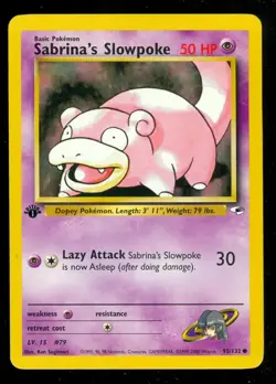 Pokemon SABRINA'S SLOWPOKE 95/132 - 1st Edition Gym Heroes - Lightly Played - Image 1