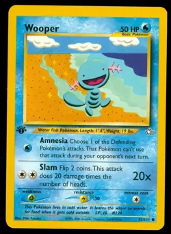 Pokemon WOOPER 82/111 - 1st Edition Neo Genesis - - NEAR MINT/MINT - Image 1