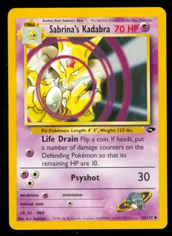 Pokemon SABRINA'S KADABRA 58/132 Gym Challenge - NEAR MINT - Image 1
