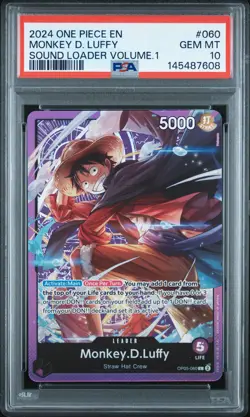2024 ONE PIECE PROMOS SOUND LOADER VOLUME.1 #060 MONKEY D. LUFFY PSA 10 - Image 1
