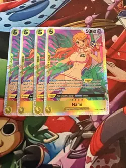 Bandai One Piece Card Game Egghead Nami OP08-106 Holo Character English x4 - Image 1
