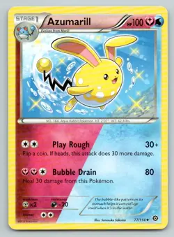 Pokemon Azumarill Steam Siege STS UC 77/114 NM - Image 1