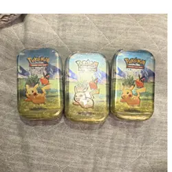 3x Pokemon TCG Pikachu Mini Tin Lot of 3 Multicolor Storage Tins - Image 1