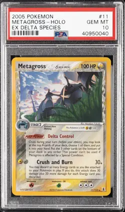 2005 POKEMON EX DELTA SPECIES #11 METAGROSS-HOLO PSA 10 - Image 1