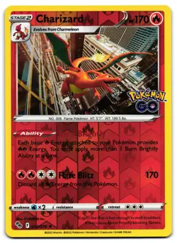 Charizard 010/078 - 🌊 Pokemon GO Rare Pokemon TCG Holo Reverse Holo 🖤 - LP - Image 1