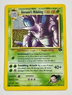 Giovanni's Nidoking 7/132 Gym Challenge Unlimited Holo Rare Pokemon TCG - Image 1