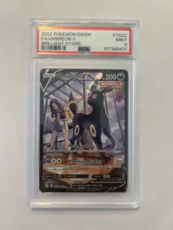 PSA 9 Mint Umbreon V TG22/TG30 Trainer Gallery Brilliant Stars Pokemon Card 2022 - Image 1