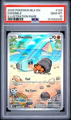 Pokemon TCG Dwebble 129/086 Illustration Rare Holo Black Bolt - PSA 10 - Image 1