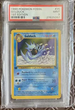 Golduck 35/62 PSA 9 1st Edition Fossil Set Pokemon Rare - Image 1