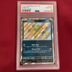 GRADED PSA 10 2024 Pokemon PAF EN Sableye Shiny Rare #184 - Image 1