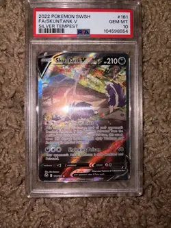 2022 Pokemon SWSH Silver Tempest #181 FA/Skuntank v PSA 10 Gem MT - Image 1