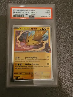 2025 Pokemon Dri En Team Rocket's Zapdos Gamestop Exclusive Psa 9 - Image 1