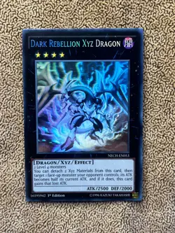 Dark Rebellion Xyz Dragon NECH-EN053 Ghost Rare 1st Edition Yu-Gi-Oh NM - Image 1