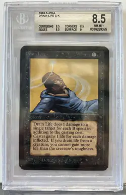 Drain Life Alpha Edition Regular MTG Magic The Gathering BGS 8.5 1993 - Image 1